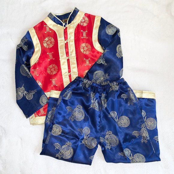 Boys Traditional Chinese New Year Top Pants Set